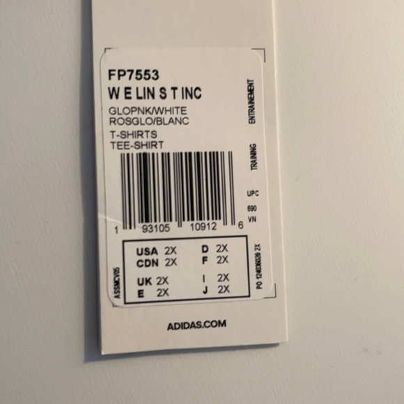 NWT Pink Adidas T-Shirt - Picture 4 of 4